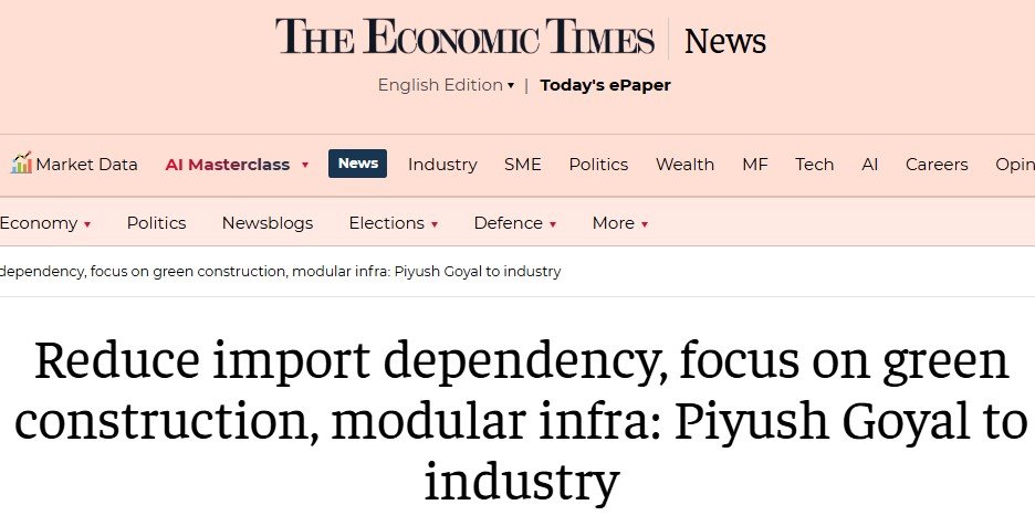 Reduce import dependency, focus on green construction, modular infra: Piyush Goyal to industry